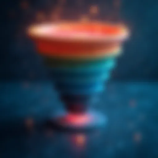Visual representation of the marketing funnel stages