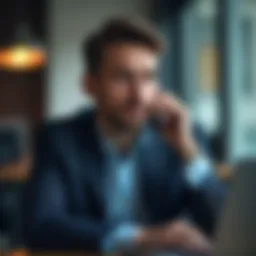 A professional making a cold call with confidence