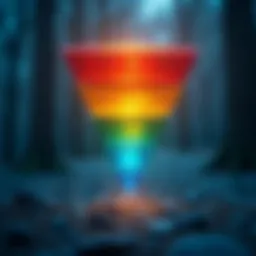 Visual representation of the sales funnel stages