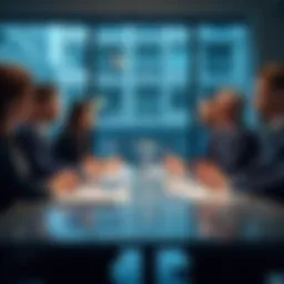A strategic meeting with consultants analyzing data